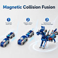 Kiddla 2-in-1 Magnetic Collision Transforming Car Set