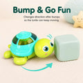 Bump-and-go turtle toy changing direction after meeting an obstacle
