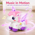 Musical unicorn toy moving with lights and music